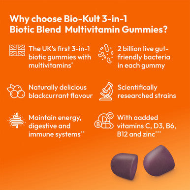 Bio-Kult 3in1 Biotic Blend Probiotic for Teens Blackcurrant 30 Gummies