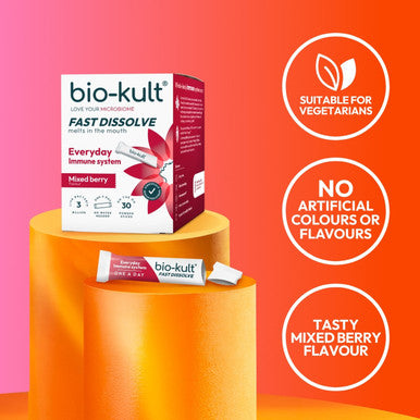Bio-Kult Everyday Immunity Fast Dissolve Probiotic Powder Mixed Berry 30 Sticks