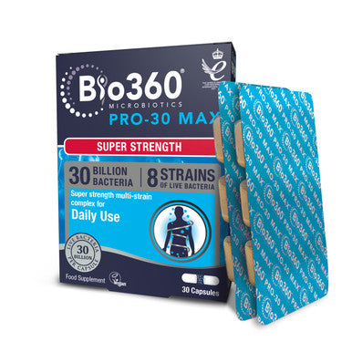 Bio360 Pro-30 MAX (30 Billion Bacteria) 8 Strain Complex 30 Capsules
